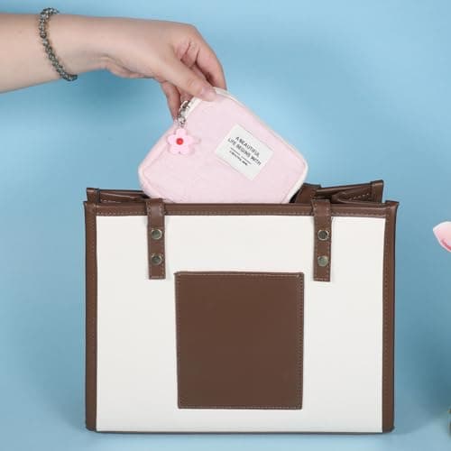 Pink Mini Makeup Bag, Cute Floral Print Pattern Emergency Kit Bag for Girls — view 6
