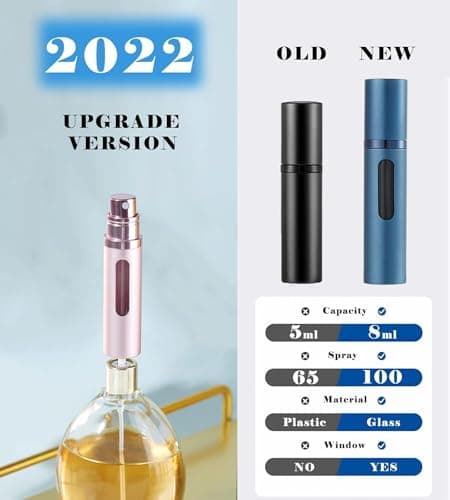 Perfume Atomiser Refillable Perfume Bottle for Travel, Leaking Proof Mini Empty Perfume Spray Bottle for Women and Men, 8ml - Matte Black & Matte Black — view 2