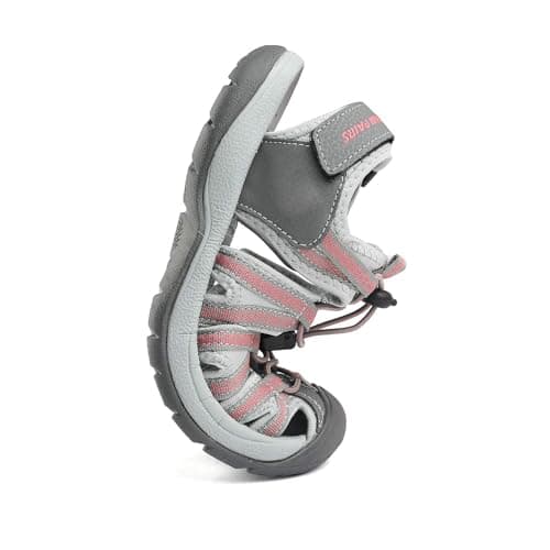 DREAM PAIRS Women's Sport Walking Sandals,Grey/Coral,9 — view 5