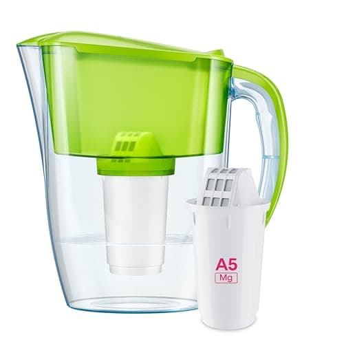 AQUAPHOR Bundle – 2.9L Smile Green Water Filter Jug with A5 Filter (Magnesium added) + 500ml City Filter Water Bottle Green | Reduces Limescale, Chlorine, Microplastics and PFAS | BPA-Free — view 2