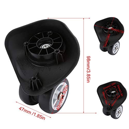 2Pcs Suitcase Replacement Wheels, Universal Heavy Duty Durable Spare Spinner Wheel Repair Accessory for Repairing Damaged Suitcase Compartment wheels — view 2