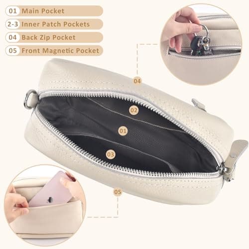 BROTOU Crossbody Bag for Women, Leather Handbag & Shoulder Bag with Adjustable Wide Strap, Chain Strap & 3-Slot Card Holder, Camera Cross Body Bag for Lady Girl Shopping Daily Use — view 4