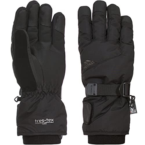 Trespass Ergon II Adults Waterproof Ski Gloves in Grey & Black with Nose Wipe