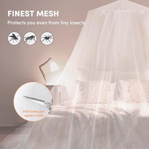 Twinkle Star Mosquito Net for Bed, Pop-Up Conical Canopy Net with Adhesive Hooks, Screw Hook and Travel Bag for Single Double Beds Indoor Outdoor Camping — view 2