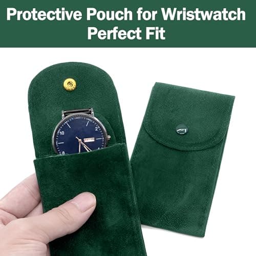 Travel Watch Case, Faux Leather Box with Clip Closure, Lined Interior — view 3
