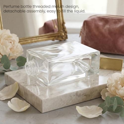 SUNNYNEST 8 Pack 50ml Refillable Perfume Spray Bottles, Clear Glass Atomiser Bottles with Gold Fine Mist Pump, Portable Empty Travel Perfume Bottles for Essential Oils, Cologne, Aftershave — view 3