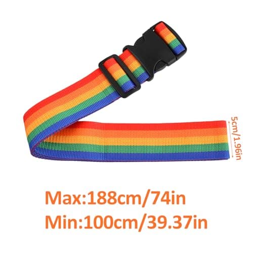 Heavy Duty Luggage Straps for Suitcases Packing Belts Travel Accessories Adjustable Bag Strap 4pc Rainbow — view 3