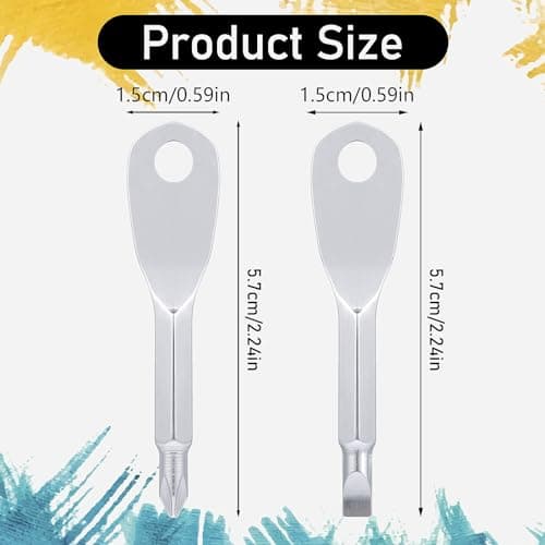 Cobee Multifunction Screwdriver Keychain, 2-Piece Set - Portable Flathead & Phillips Screwdriver Tool Keyring for Men, Outdoor Repair (Silver) — view 3