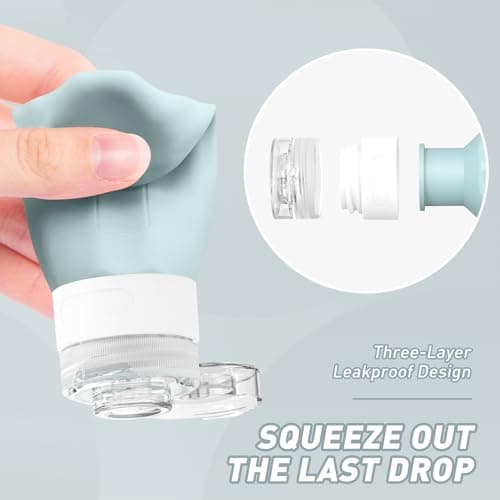 Redfly 4 Pack Silicone Travel Bottles for Toiletries, Gray, 100ml — view 4