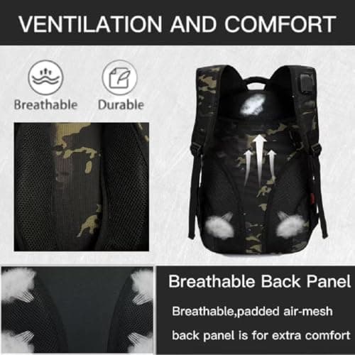 outdoor plus 40L Tactical Military Hiking Backpack, USB Type-C for Boys Men — view 4