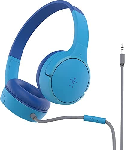 Belkin SoundForm Mini Wired On-Ear Headphones for Kids, Over-Ear Headset for Children with inline Microphone for Online Learning, School, Travel, Play, For 3.5mm Compatible Devices - Blue — view 4