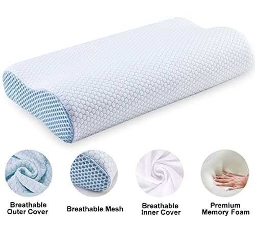 Ecosafeter 2026 New Upgrade Memory Foam Pillow- Cervical Orthopedic Deep Sleep Neck Pillow -Superior Comfort for Neck Shoulder Pain Sleeping with Cooling Pillowcase — view 4
