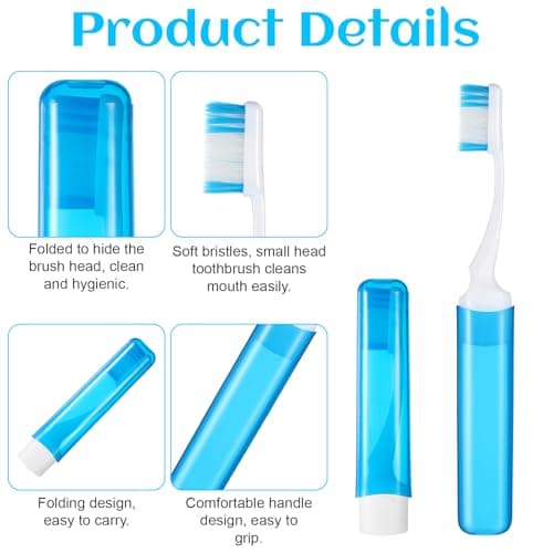 6Pcs Travel Toothbrush, Portable Travel Toothbrush Soft Bristle — view 3