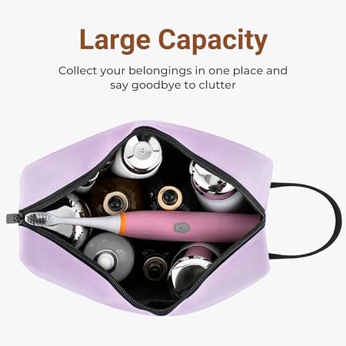Elviros Travel Toiletry Bag for Women and Men, Lightweight Makeup Bag Hanging Dopp Kit with Shaving Compartment Cosmetic Organizer Small Tool Bag Travel Essentials, Gifts for Women, Lavender Purple — view 2