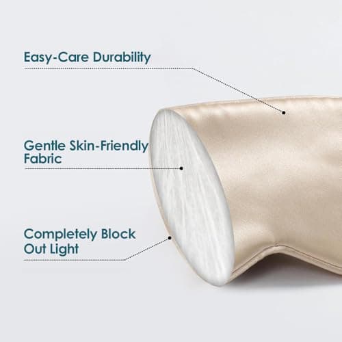 Silk Eye Mask for Sleeping Set - 4 Pack Satin Sleep Mask with Adjustable Strap & Travel Pouch & Hair Band | Blackout Eye Mask for Women Men, Travel, Yoga, Nap | Ultra Soft Gift Box (Light Color) — view 4