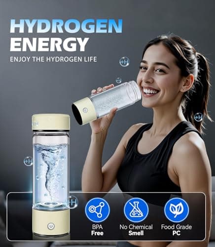 2026 NO.1 Upgraded Hydroh Hydrogen Water Bottle Uk【48h H₂ Power – Zero Perm】Hydro Water Bottle【3000PPB H₂ – 3x w/SPE/PEM】100% Leakproof NCE Nano Electrolysis【Beige】 — view 4