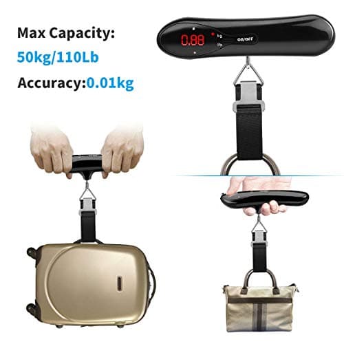 Luggage Scale 110 Lb/ 50Kg Digital Travel Hanging Suitcase Weight Scales — view 3