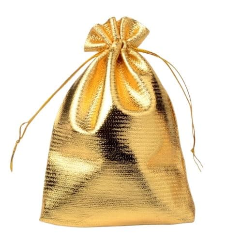 Packing Bags - Gold Foil Cloth Pouches(Golden,7x9cm)