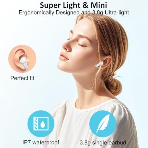 Ordtop Bluetooth 5.4 Earbuds, 50+Hrs Wireless Headphone, 6D-Stereo Earphone — view 4