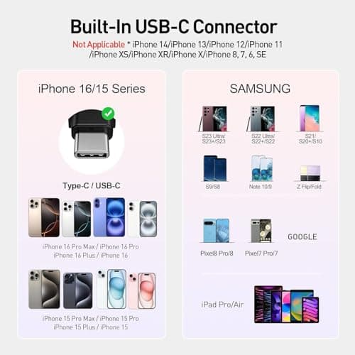 iWALK Portable Charger for iPhone 17/16/15 USB-C Small Power Bank 20W 4,500mAh Fast Charging Battery Pack Compatible with iPhone 15/16/17 Plus/17 Pro/17 Pro Max, Samsung Galaxy S25/S24/S23 Android — view 3