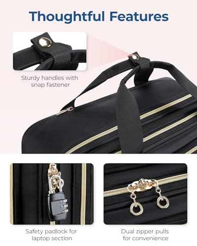 bagsmart Laptop Roller Bag for Women Fits Laptop up to 15.6”, TSA Lock — view 6