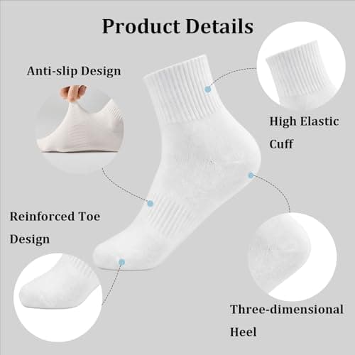 YOCHLEY 7 Pairs Socks Women, Trainer Ankle Sock Cotton Athletic Socks — view 5