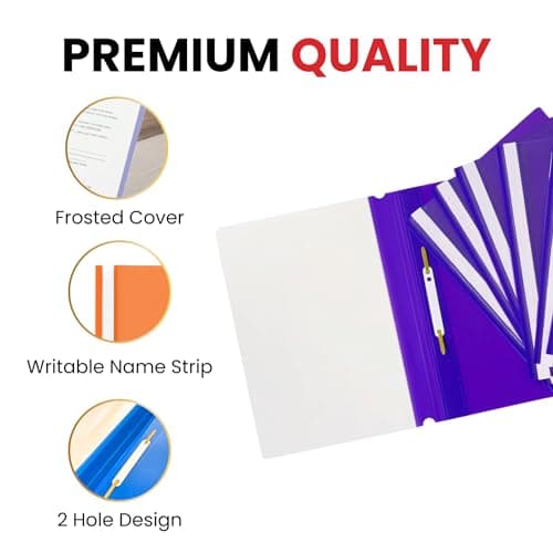 Pack of 12 Purple A4 Project Folders by Janrax — view 3