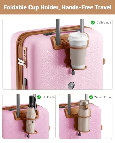 Kono Expandable Cabin 20" Hard Shell Suitcase with Cup Holder — view 5