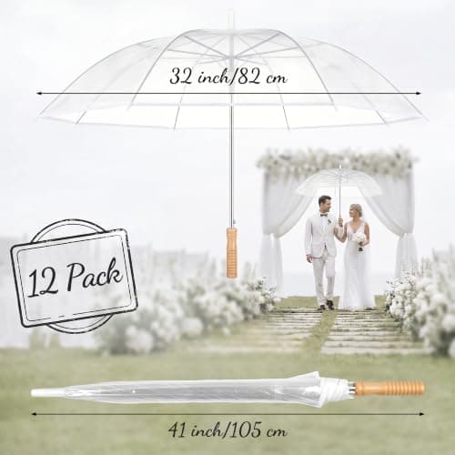 Aodaer 8 Pack Clear Umbrellas for Weeding — view 2