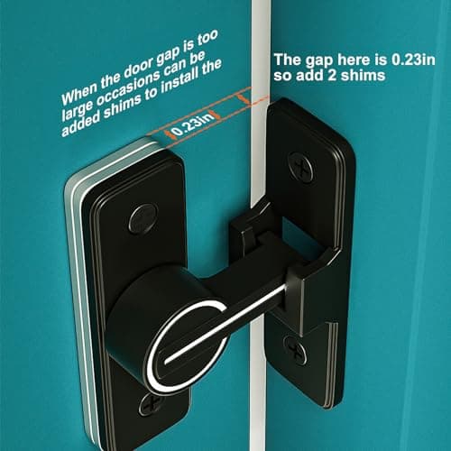 Palmcee Sliding Door Kit, 90° Heavy Duty Latch Hook Door Lock, Zinc Alloy Luminous Gate Gate Latch, Hotel Door Lock Travel Safety, Bathroom Lock with Door Bolt Door Catch for Bathroom Window — view 2