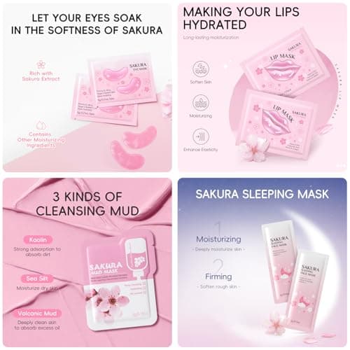 Sakura Skincare Set, Sleepover Pamper Party Supplies for Girls — view 5