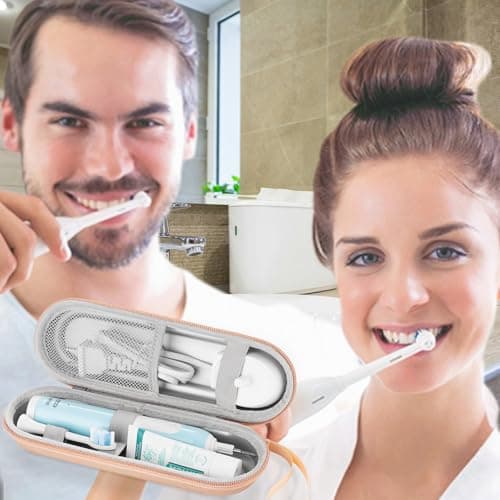 TYSORETY Toothbrush Travel Case for Oral-B/Oral-B Pro/Philips Sonicare Electric Toothbrush, Portable Travel Toothbrush Case (Gold) — view 2