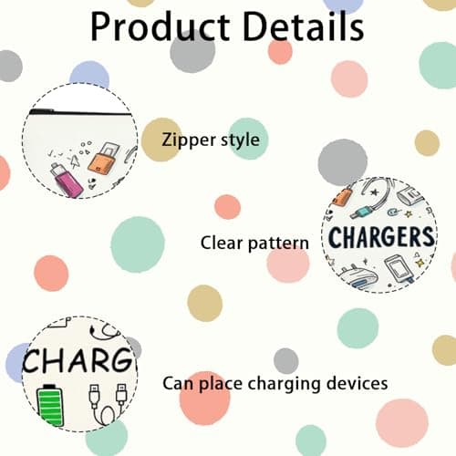 Charger Bag, Travel Charger Organizer, 2 Pack USB Cable Storage Pouch, Compact Design for Easy Packing, 22 x 16 cm — view 3