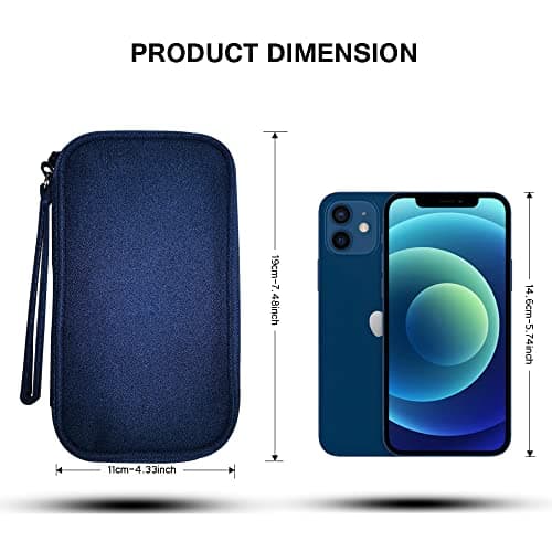 DUMEALAGR Electronics Organizer Bag Pouch Cable Charger Case Travel Shockproof Cord Carrying Case for Earphone Powerbank USB Hard Drive SD Card (Navy) — view 2