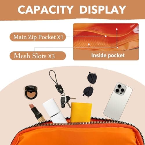 JENCVNL Belt Bag for Women Men, Fashion Bumbags for Ladies Small Crossbody Bags Fanny Pack Lightweight Waist Pack with Adjustable Strap for Running Hiking Workout Traveling (Orange) — view 5