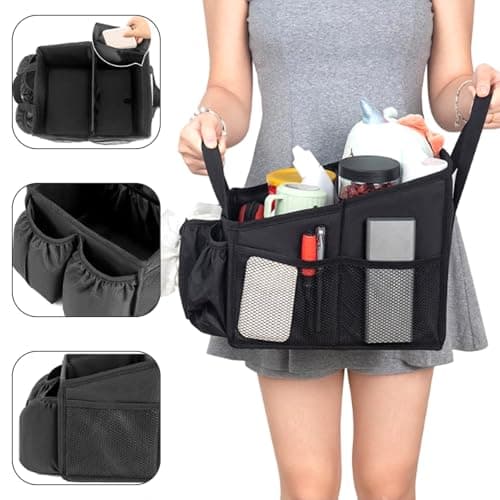 Gsrhzd Car Seat Organiser, Cup Holders, Tissue Box, Multiple Mesh Pockets — view 4
