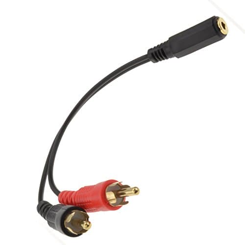 kenable Gold 3.5mm Stereo Jack Socket to 2 Phono RCA Plugs Adapter Cable