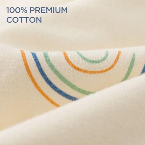 Duomiaomiao Baby Sleeping Bag 1.0 Tog Sleep Sack, Baby Sleeping Bag 100% Cotton All Years Round Baby Wearable Blanket Unisex Toddler Newborn Sleep Bag 0-6 Months, Rainbow — view 3