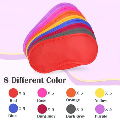 40 Pcs Colored Sleep Eye Mask Shade Cover, Sleep Eye Mask for Men Women Kids, Individual Pack Sleeping Blindfold Eye Shade Cover for Travel, Plane, Hotel, Party — view 3