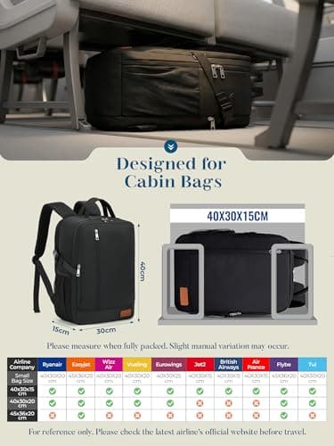 Cabin Bags 40x30x15 Underseat for British Travel Backpack Hand Luggage Bag — view 2