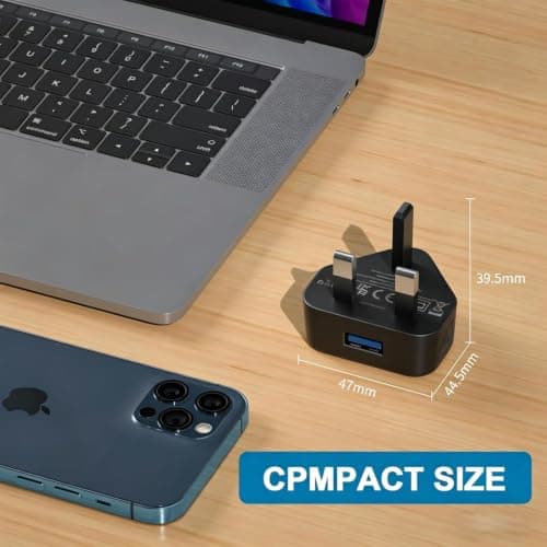 USB Plug, USB Plug UK Adaptor Phone Charger Mains Charge Single Port Wall Plugs Adapter 3 PIN 5V2A 10W Charging for iPhone 14 13 12 11 XS XR X 8 7 6,iPad Pro,Samsung, Motorola, TCL,LG Andorid Mobile — view 3