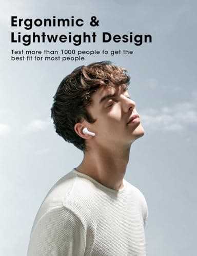 Wireless Earbuds, In Ear Buds with Hi-Fi Bass Stereo, ENC Dual Mics for AI Clear Calls 48H Playtime LED Display Lightweight Fit Touch Control, Waterproof Bluetooth Headphones 5.4 for iPhone, Android — view 4