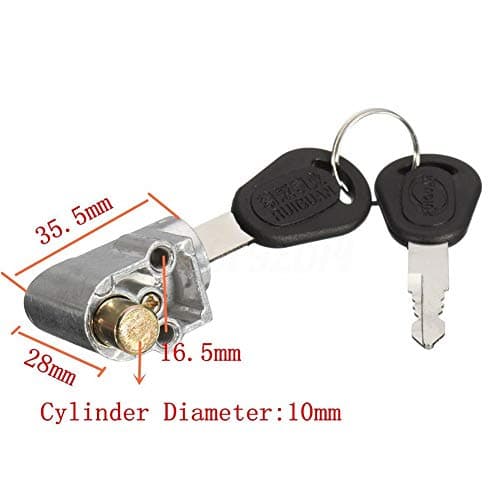 Electric Bike Battery Case Power Lock with 2 Keys,Anti Theft Safety Locks Ebike Cylinder Lock,Compatible with Motorcycle Electric Bike Scooter E-Bike — view 2