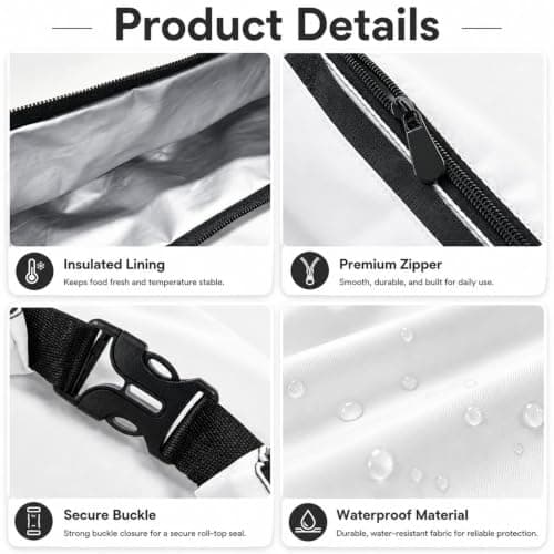 Insulated Lunch Bag Rolltop Lunchbox for Women Men Leakproof Lunch Tote Bag — view 4