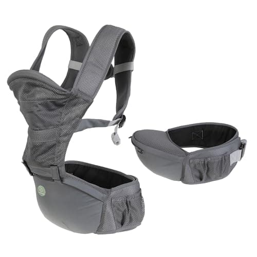 Dreambaby Elevate 6-in-1 Baby Carrier and Hip Seat for Newborn to Toddler up to 18kg - Front, Inward & Backpack Positions, Infant Support with Cushioned Hip Seat and Adjustable Waist Strap