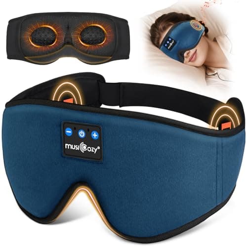 MUSICOZY Sleep Mask Headphones 100% Blackout 3D Sleep Headphones