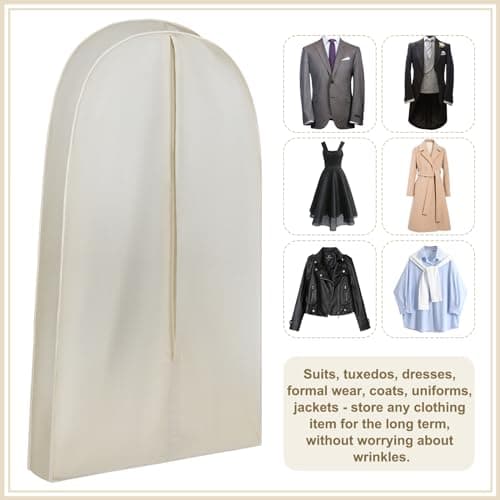 GliCraft Acid Free Cotton Muslin Suit Garment Bag Long Dress Suit Storage Box Closet Organizer for Suits, Coats, Travel Bag, 42 Inch, Cotton — view 5