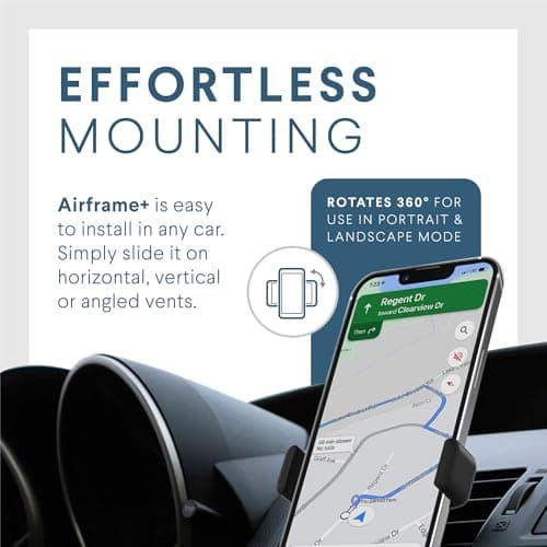 Kenu Airframe+, Air Vent Car Phone Holder Mount, Cell Phone Stand, Expandable Grip & 360 Degree Pivot, Compatible with iPhones, Samsungs, & Androids — view 4