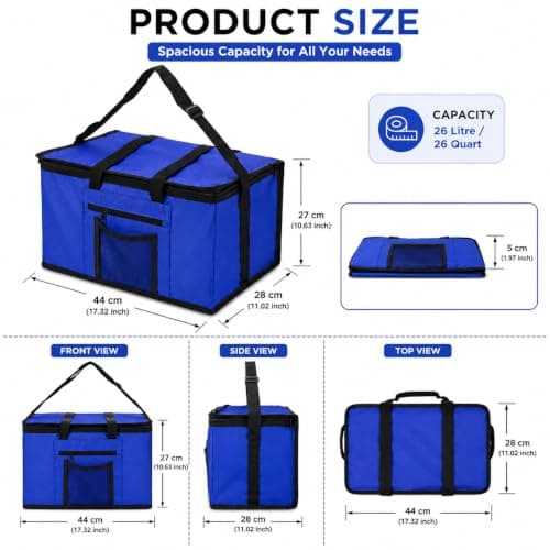 28L Extra Large Cooler Bag with Shoulder Strap, Blue — view 3