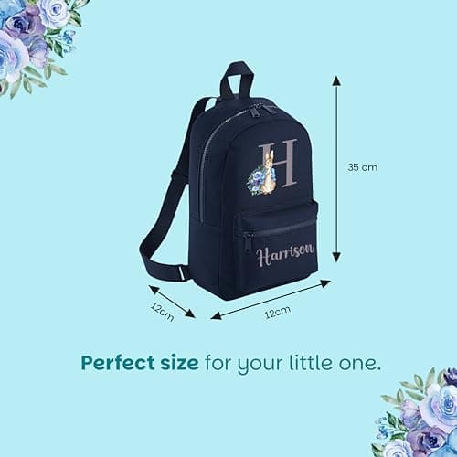 Hoolaroo Personalised Backpack Baby Toddler Rabbit Rucksack Girls Boys 35 x 23 x 12 cm Nursery Baby Gift (Navy) — view 4